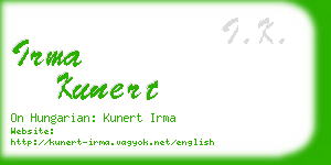 irma kunert business card